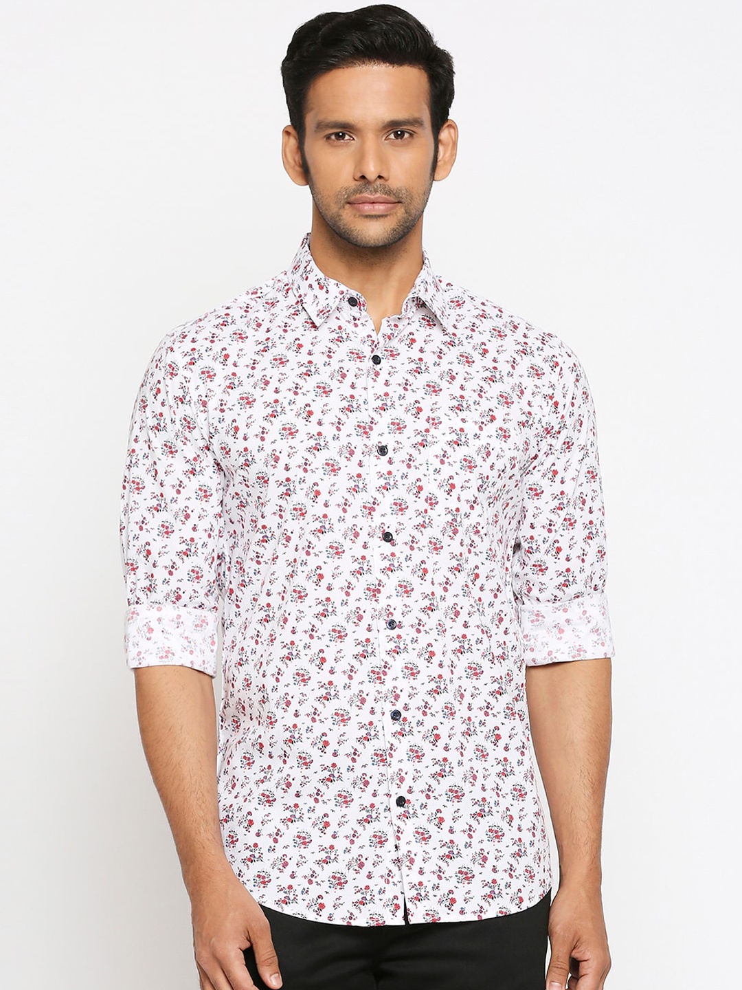 

Mufti Men White Slim Fit Printed Casual Shirt