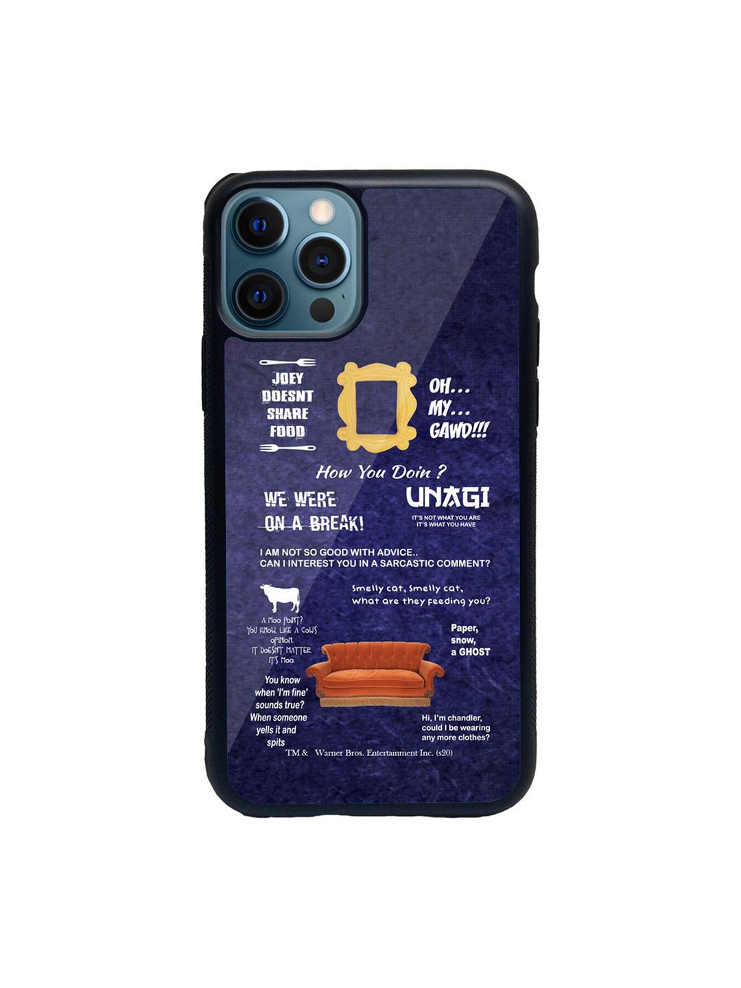 

macmerise Blue & White Friends Essentials Glass iPhone 12 Pro Phone Case