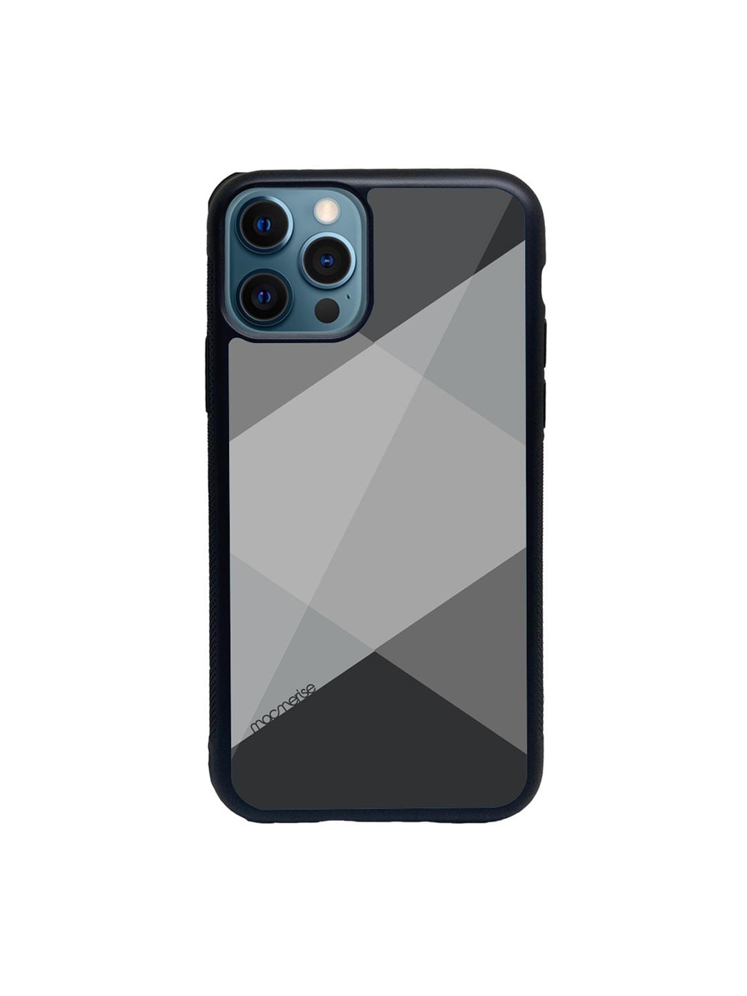 

macmerise Black & Grey Criss Cross iPhone 12 Pro Back Case