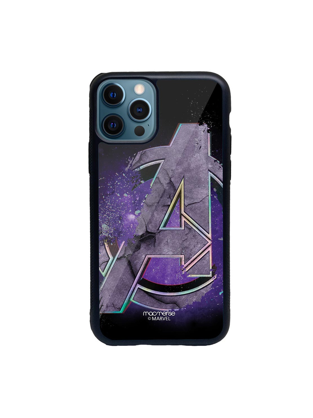

macmerise Purple & Black Endgame Logo Printed iPhone 12 Pro Max Back Case