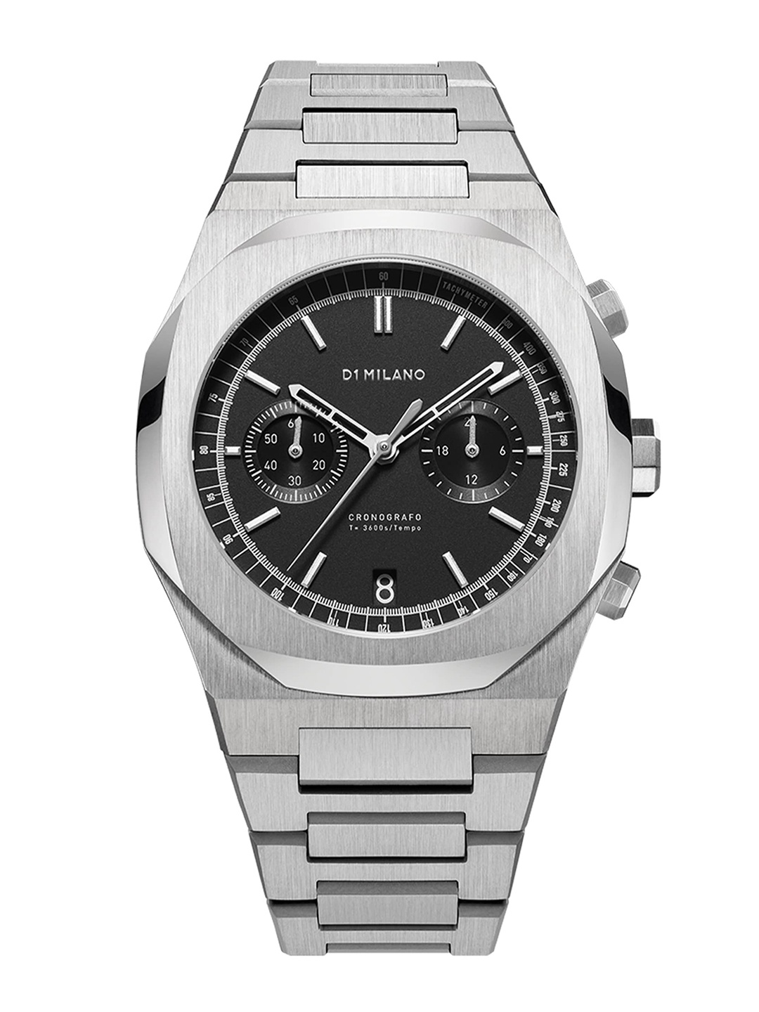 

D1 Milano Men Black Dial & Silver-Toned Straps Chronograph Analogue Watch 1911343