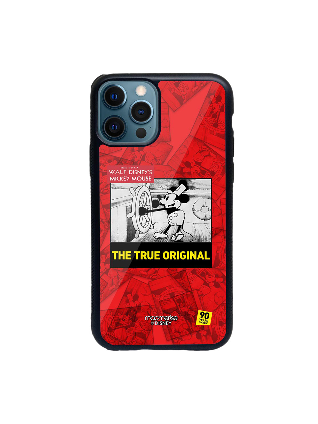 

macmerise Red & Black Mickey Portrait Mode Glass iPhone 12 Pro Phone Case