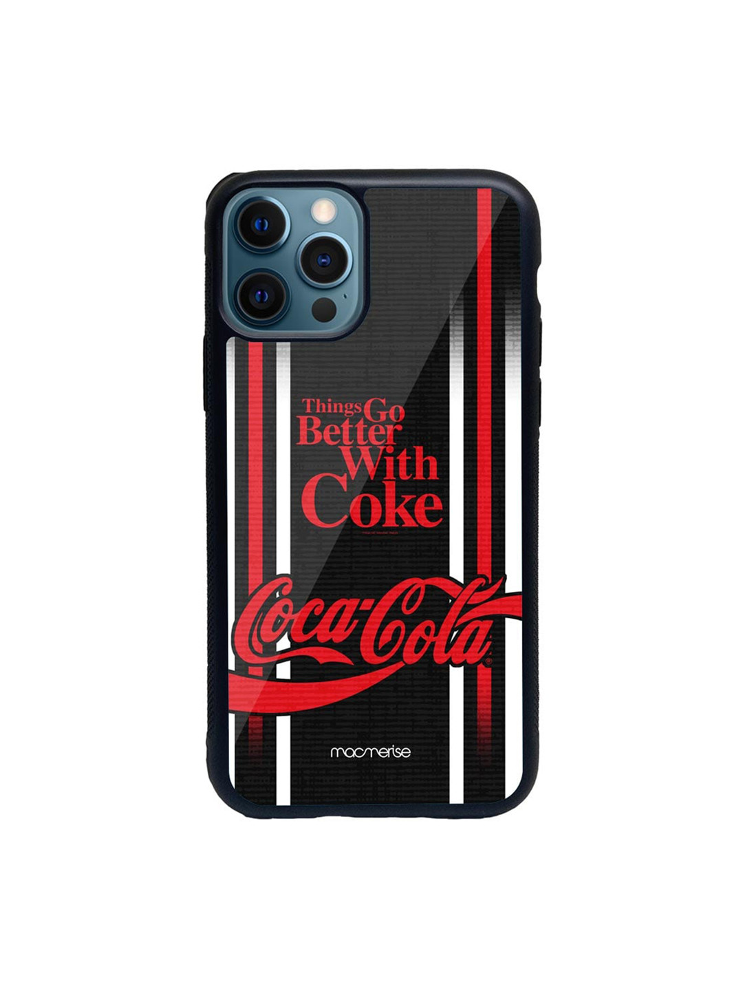 

macmerise Black & Red Better With Coke Printed iPhone 12 Pro Max Back Case
