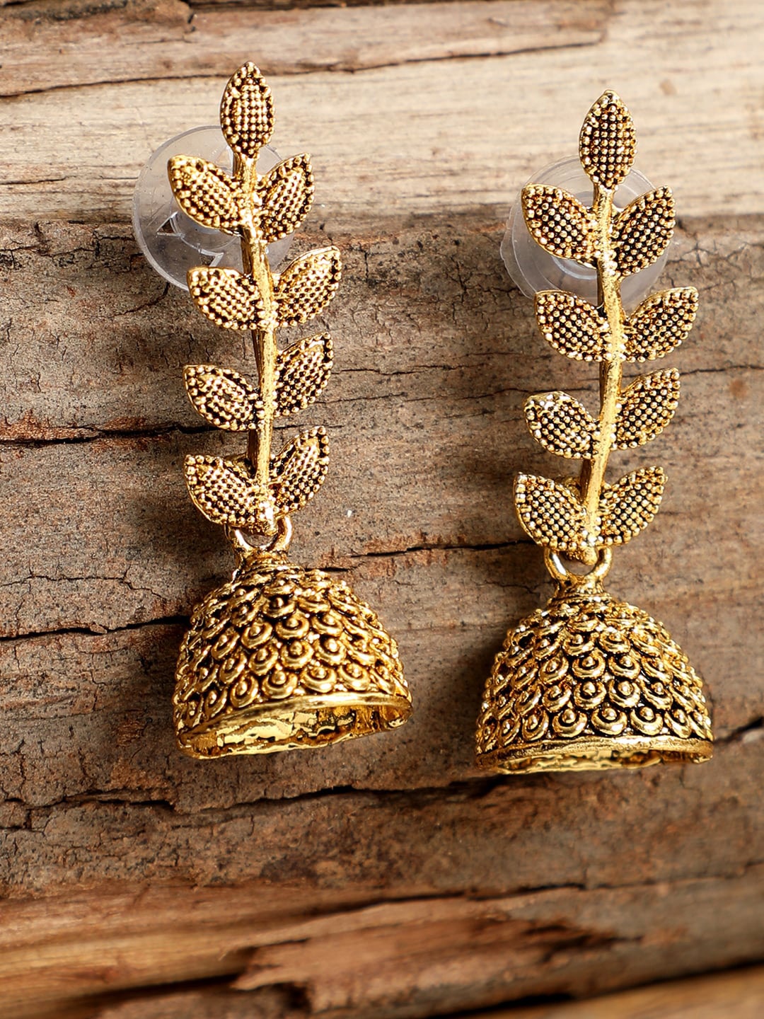 ANIKAS CREATION Gold-Plated Dome Shaped Jhumkas