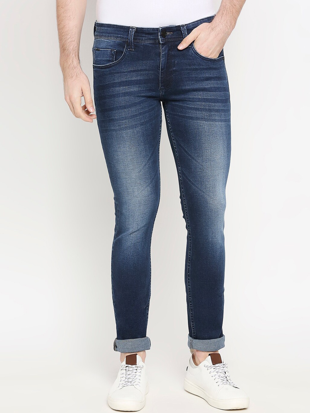 

Basics Men Navy Blue Super Skinny Fit Jeans
