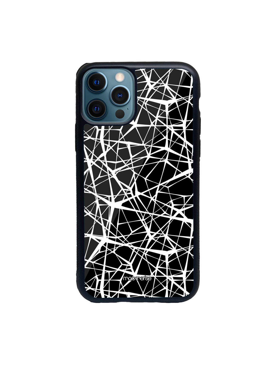

macmerise Black & White Grunge Web Glass iPhone 12 Pro Phone Case