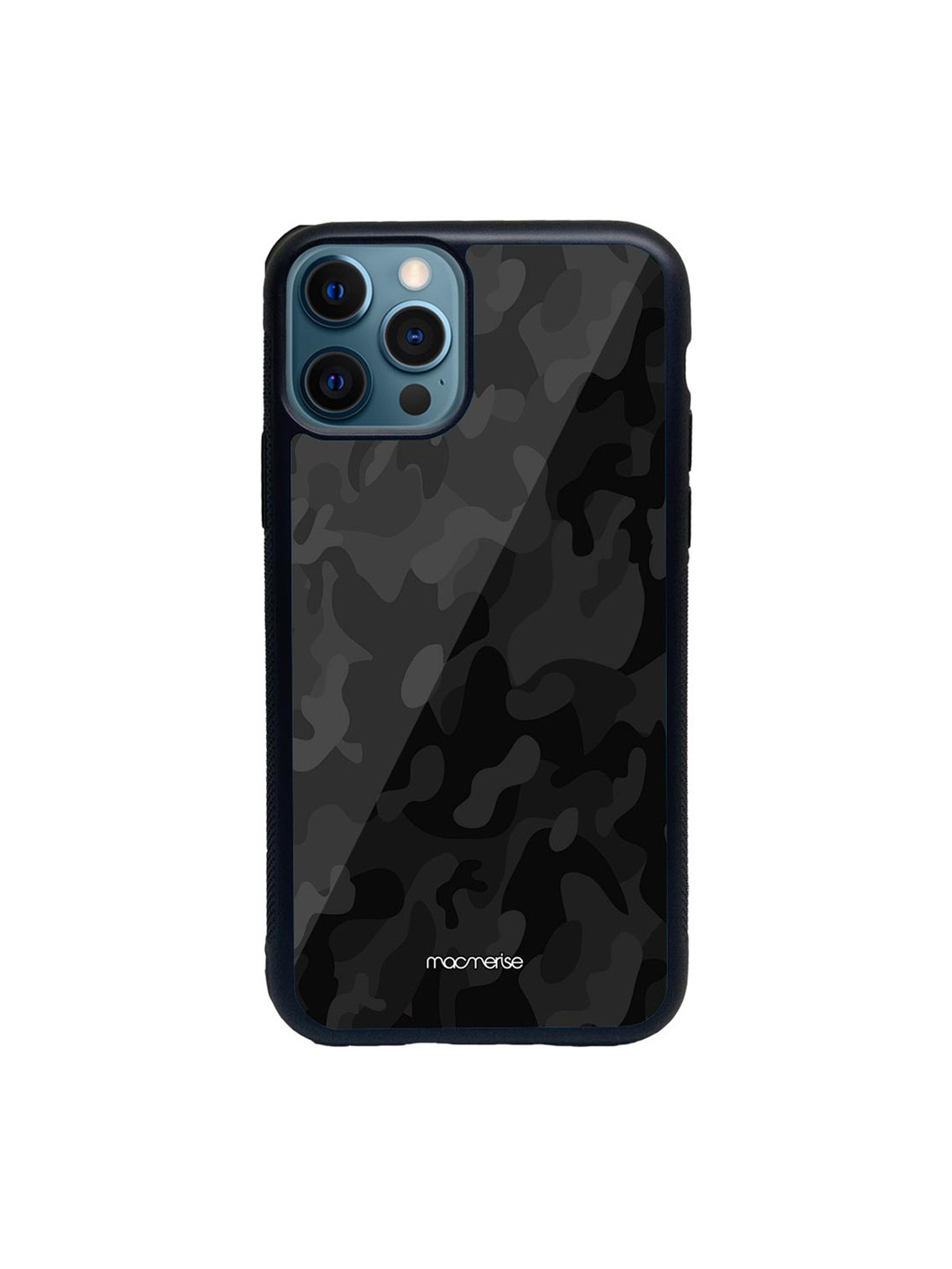 

macmerise Black & Grey Camouflage Printed iPhone 12 Pro Max Back Case