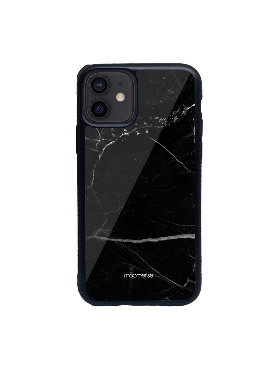 

macmerise Black & Grey Marble Noir Belge Printed iPhone 12 Back Case