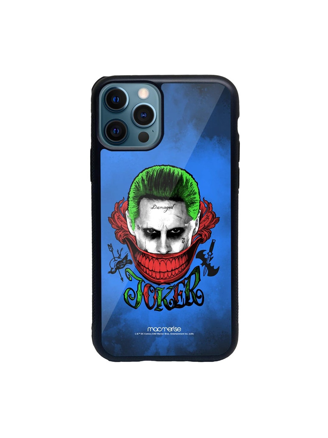 

macmerise Blue & Green Damaged Joker Printed iPhone 12 Pro Back Case