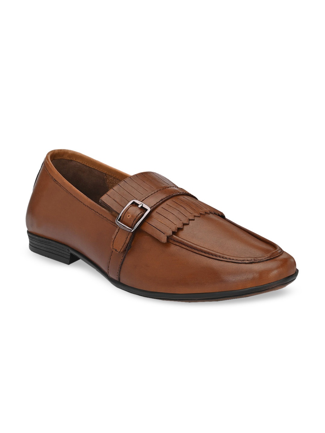 

San Frissco Men Tan Brown Leather Loafers