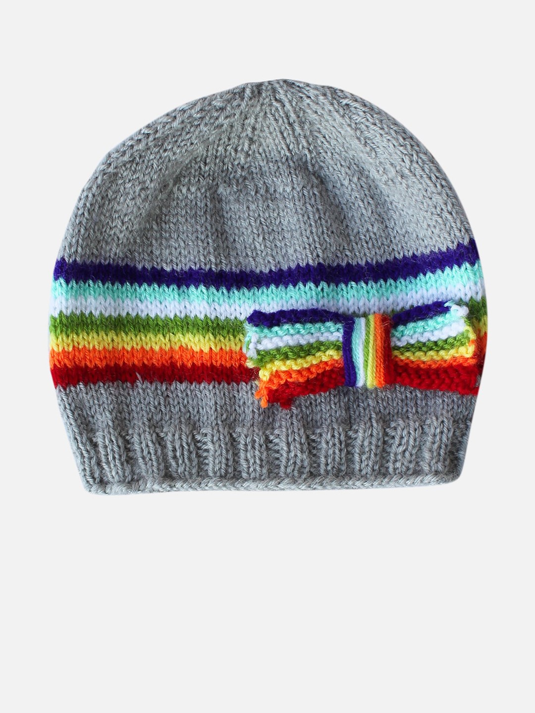 

Woonie Unisex Kids Grey Self Design Beanie