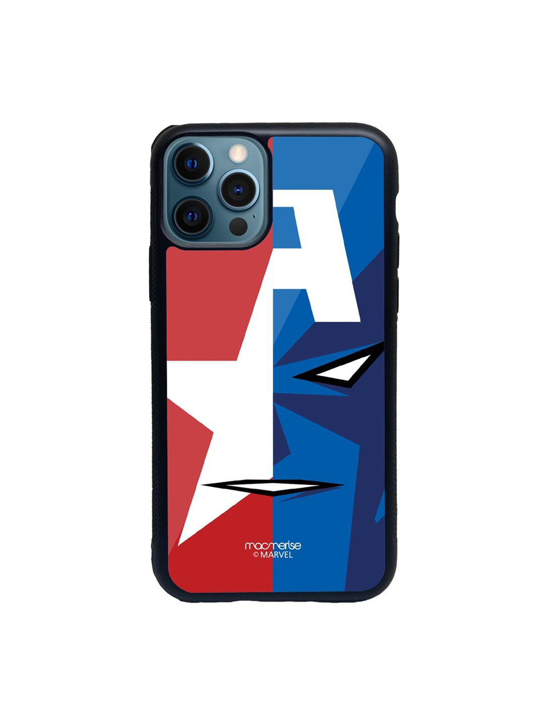 

macmerise Blue & Red Face Focus Captain America Glass iPhone 12 Pro Phone Case
