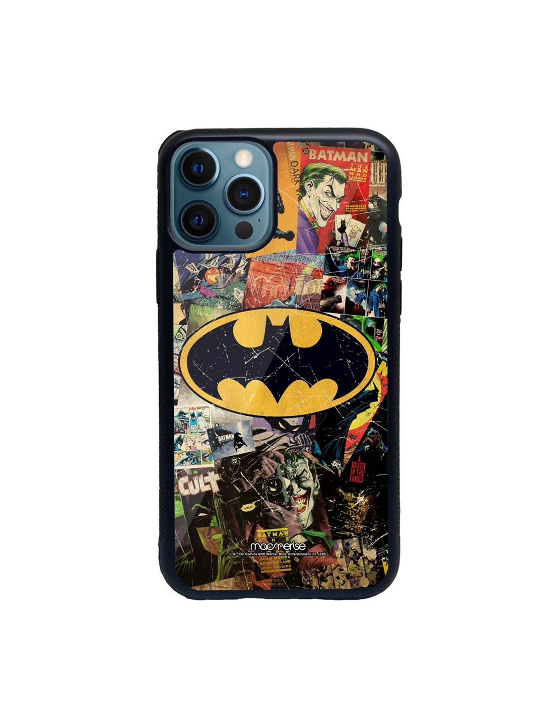 

macmerise Muticoloured Batman Printed Glass iPhone 12 Pro Back Case, Multi