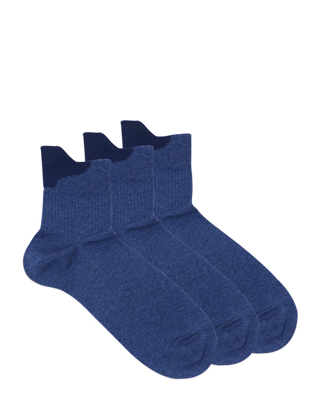 

Balenzia Men Pack Of 3 Blue Solid Above Ankle-Length Socks