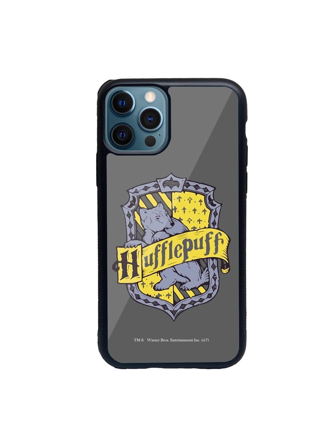 

macmerise Grey & Yellow Crest Hufflepuff Printed iPhone 12 Pro Max Back Case
