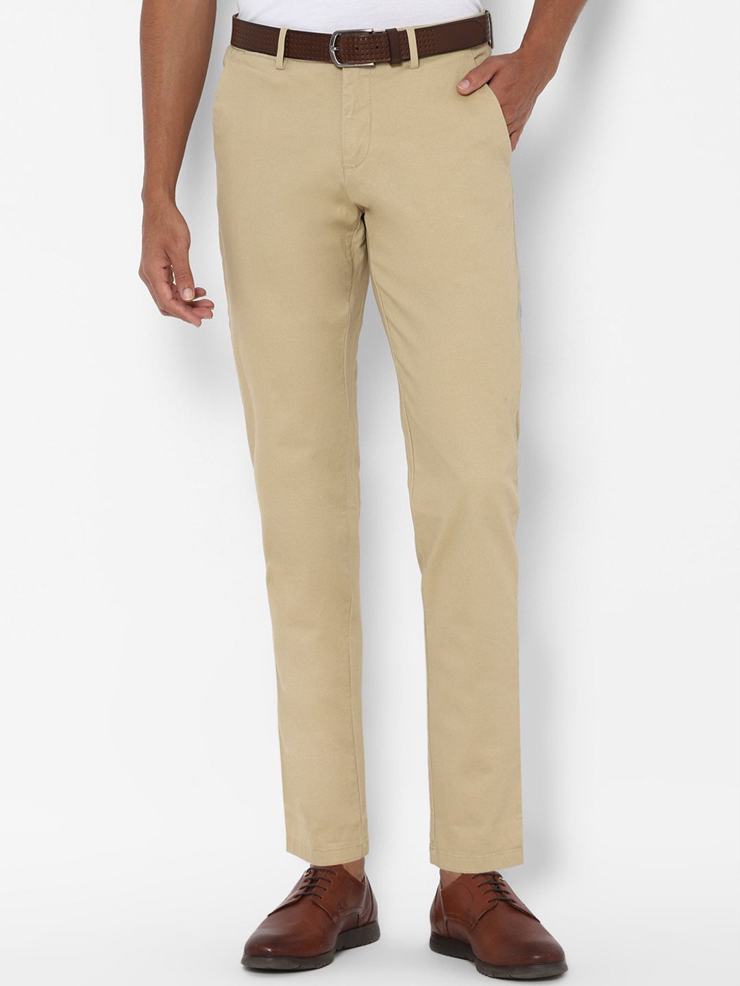 

Allen Solly Men Beige Slim Fit Solid Regular Trousers