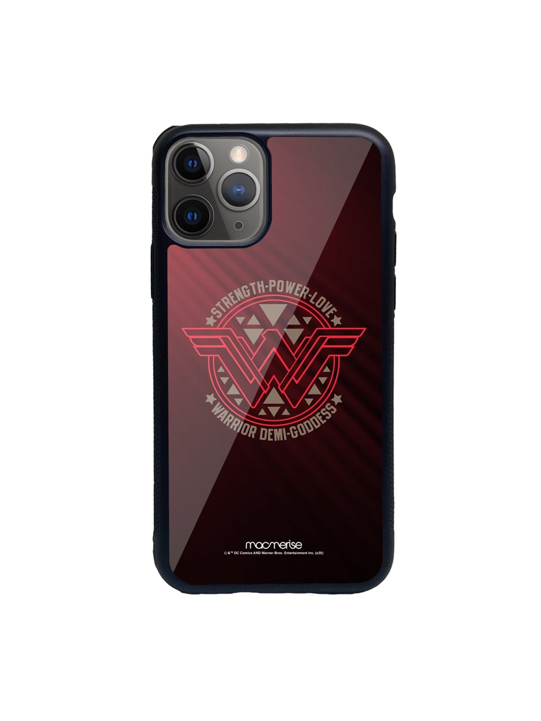 

macmerise Maroon & Red Wonder Woman Stamp Glass iPhone 11 Pro Max Phone Case