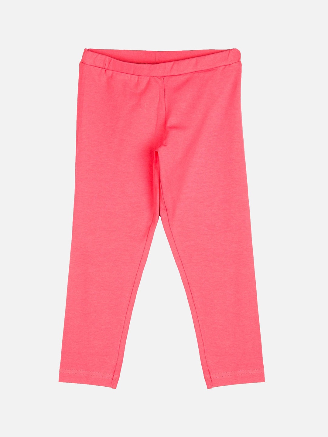 

Peppermint Girls Peach-Coloured Solid Ankle Length Leggings