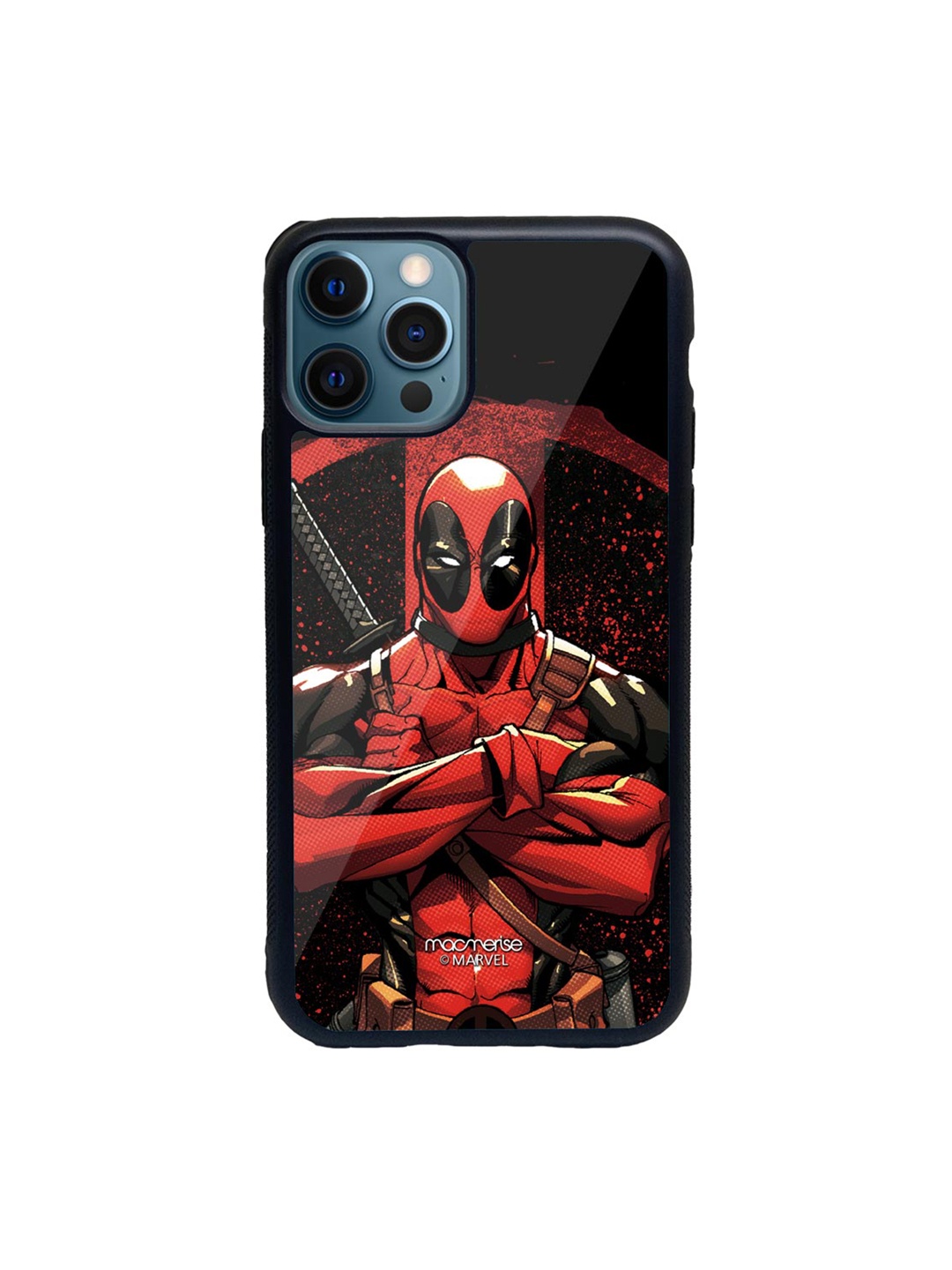 

macmerise Black & Red Deadpool Stance Printed iPhone 12 Pro Max Back Case