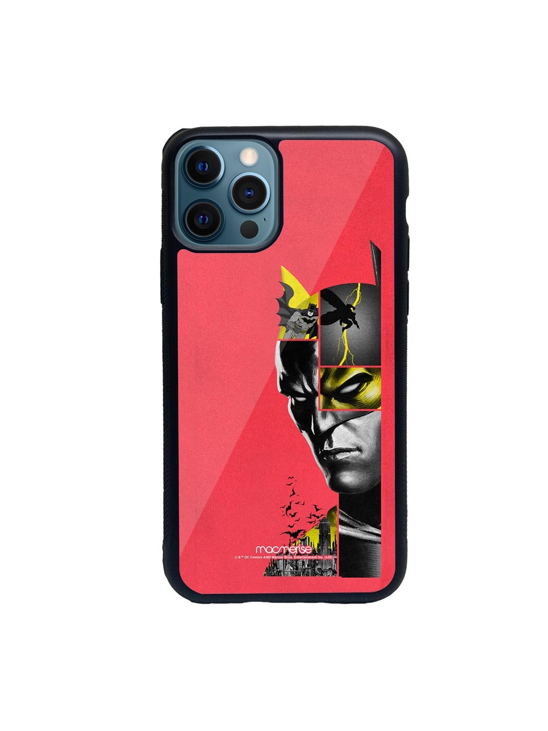 

Macmerise Red & Grey Bat Collage Glass iPhone 12 Pro Phone Case