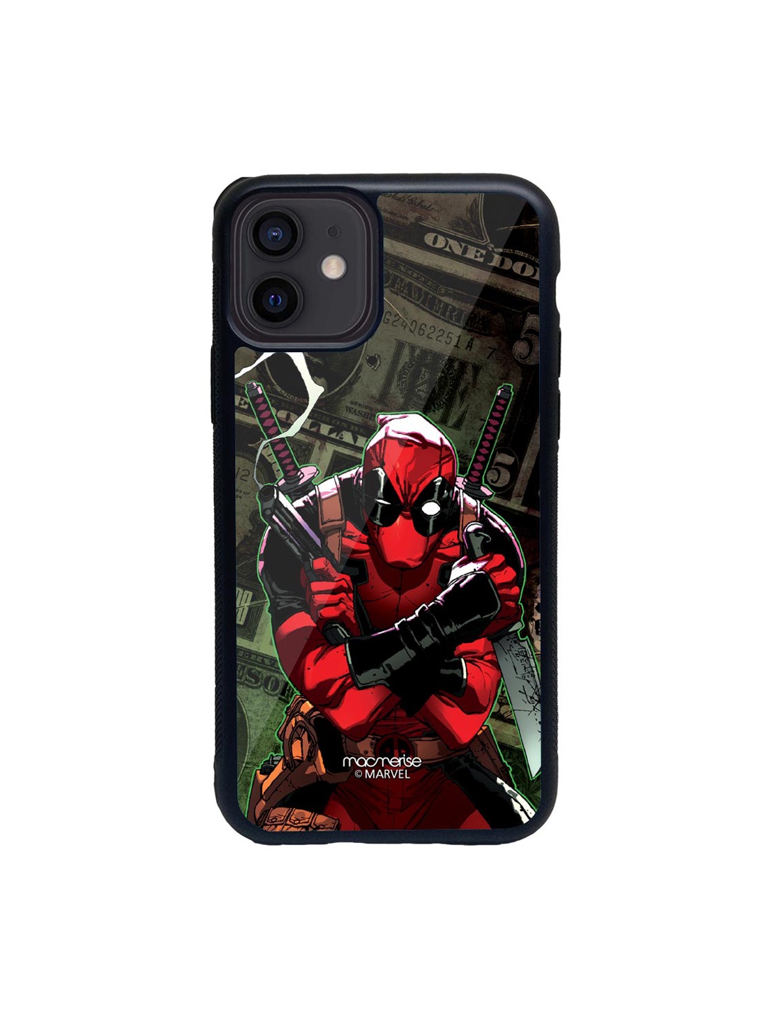 

macmerise Red & Black Deadpool Dollar Printed iPhone 12 Mini Back Case