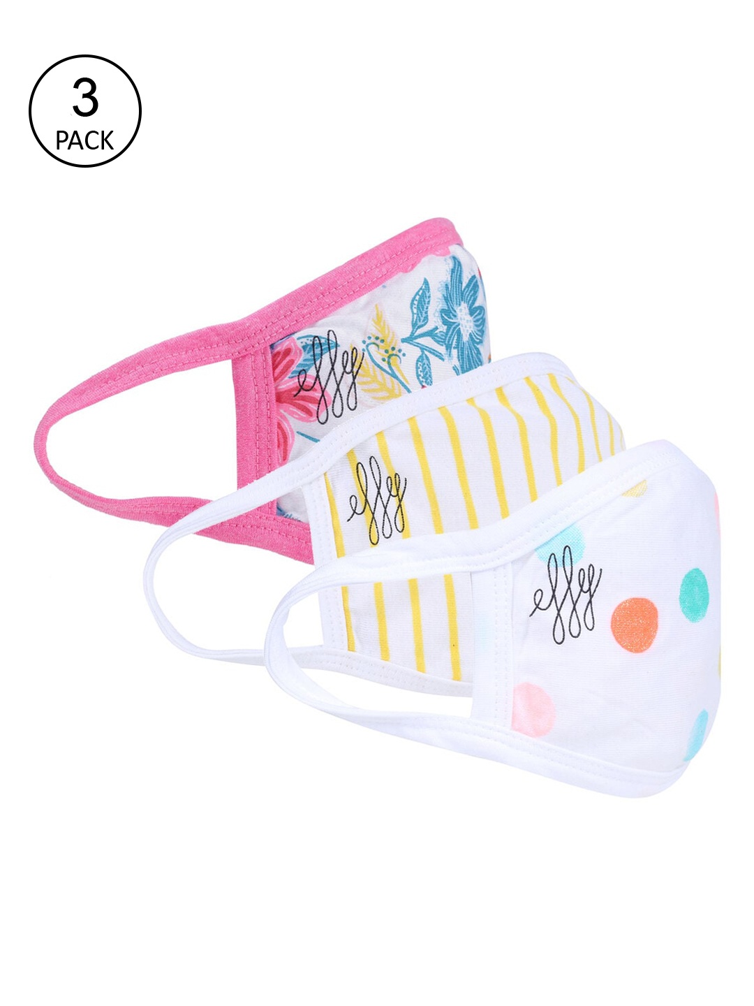 

effy Women Pack Of 3 2-Ply Reusable Cloth Masks, Pink