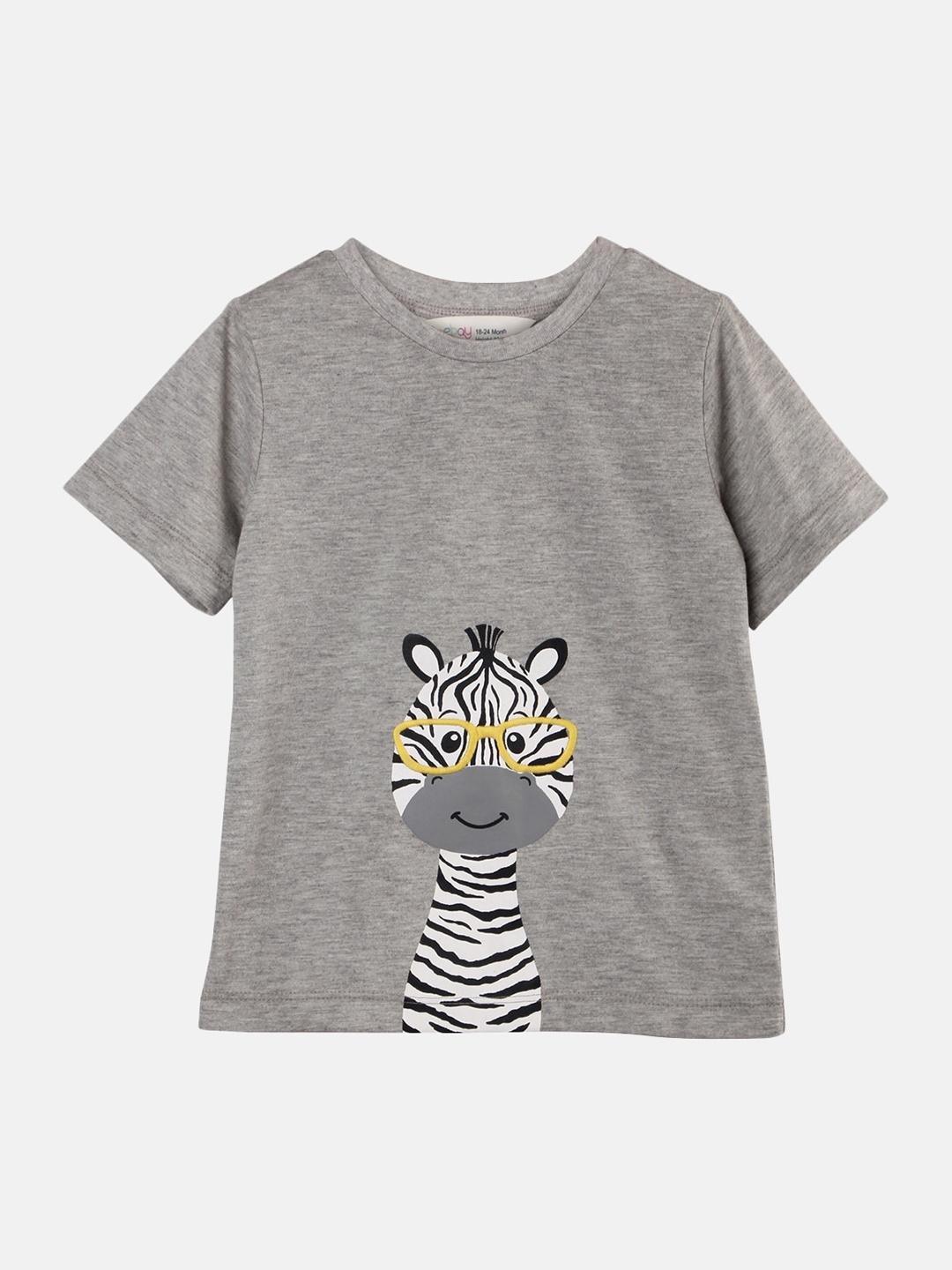 

Beebay Boys Grey Printed V-Neck T-shirt