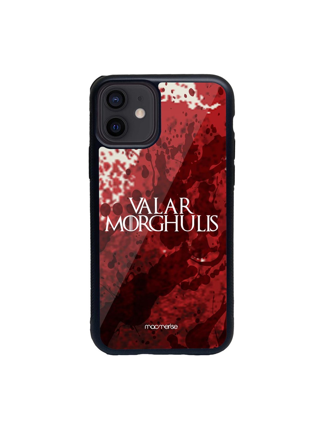 

macmerise Maroon & White Valar Morghulis Glass iPhone 12 Case