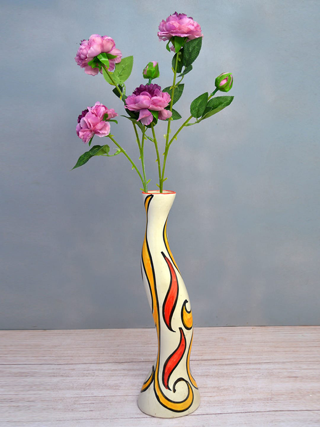 

fancy mart Purple & Green Artificial Hungarian Rose Flower Stick