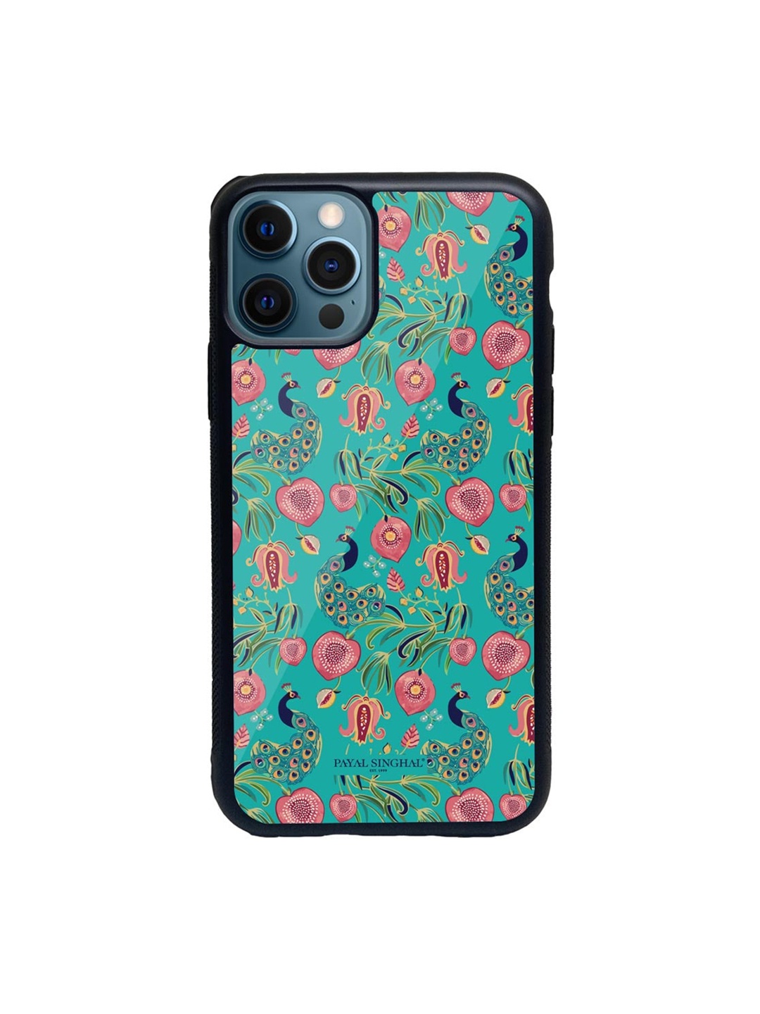 

macmerise Teal Green & Pink Payal Singhal Anaar & Mor Glass iPhone 12 Pro Case
