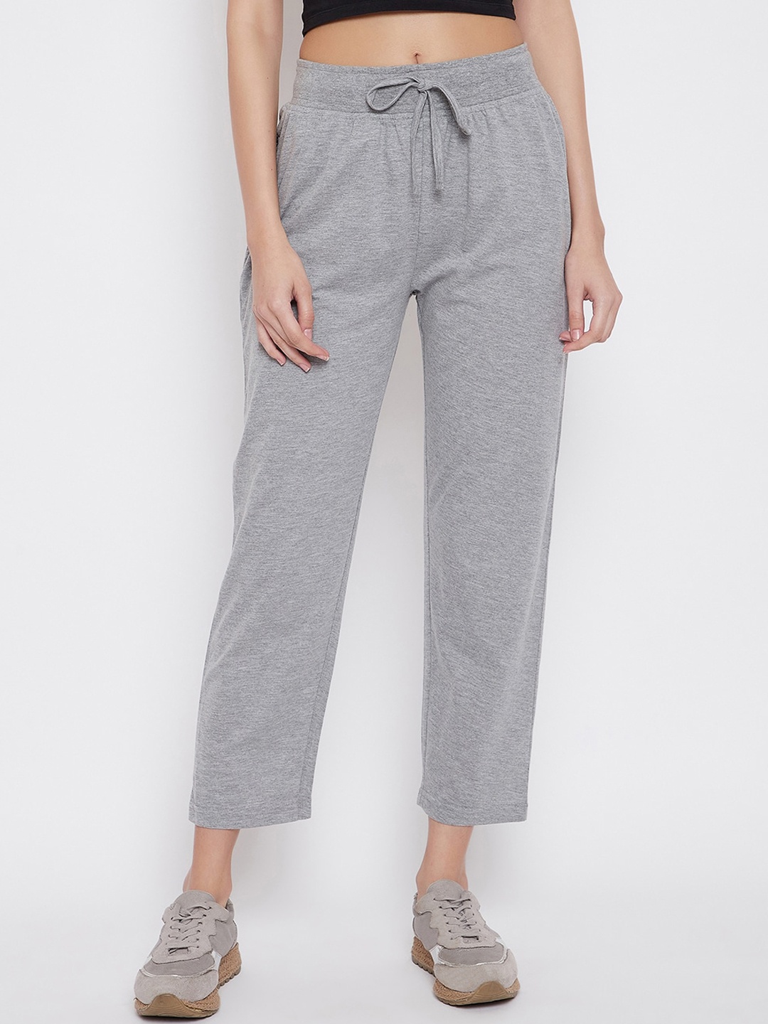 

Okane Women Grey Solid Cotton Track Pants