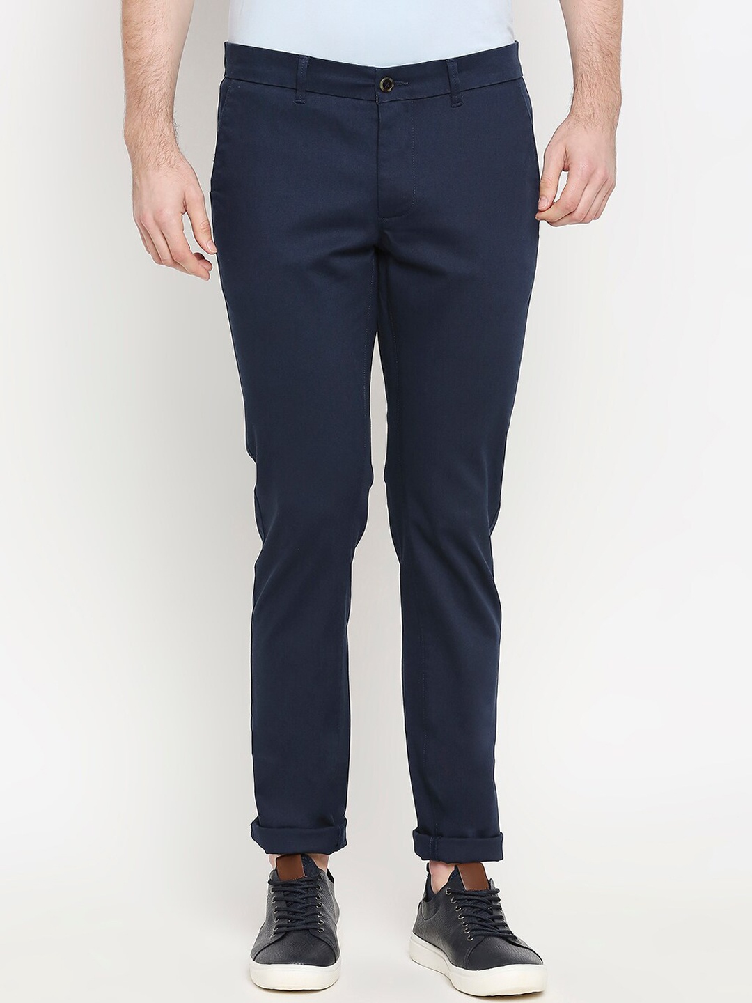 

Basics Men Navy Blue Skinny Fit Solid Joggers