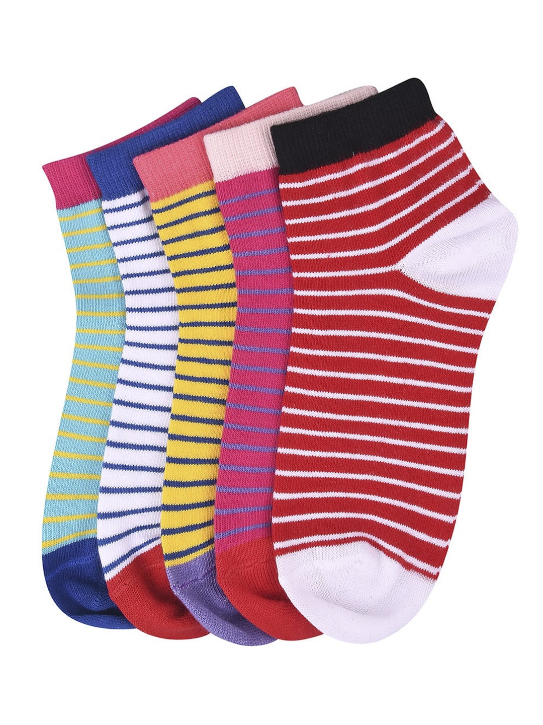 MARC Kids Pack Of 5 Assorted Ankle-Length Socks