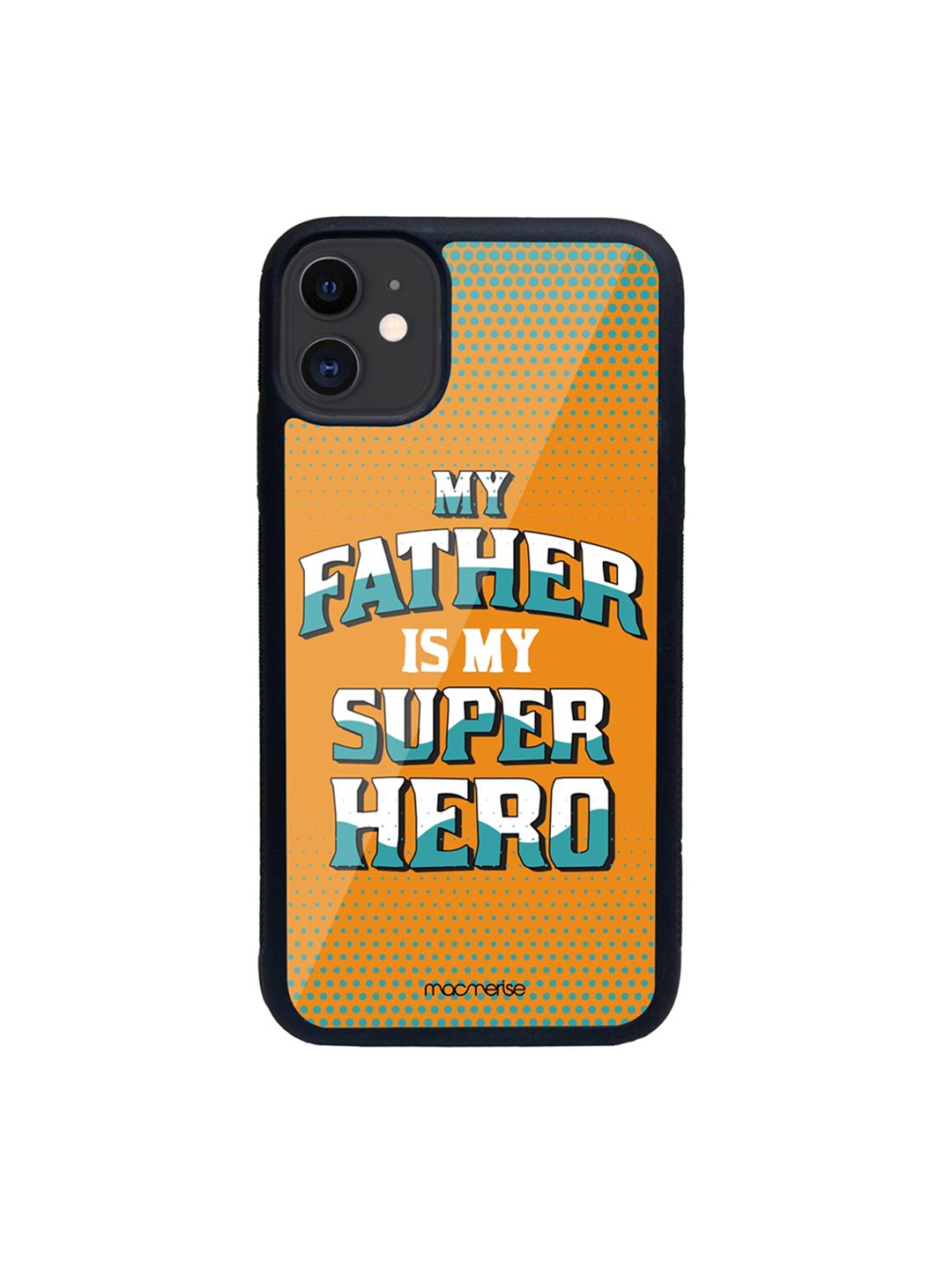 

macmerise Mustard Yellow & White My Father My Superhero iPhone 11 Back Case