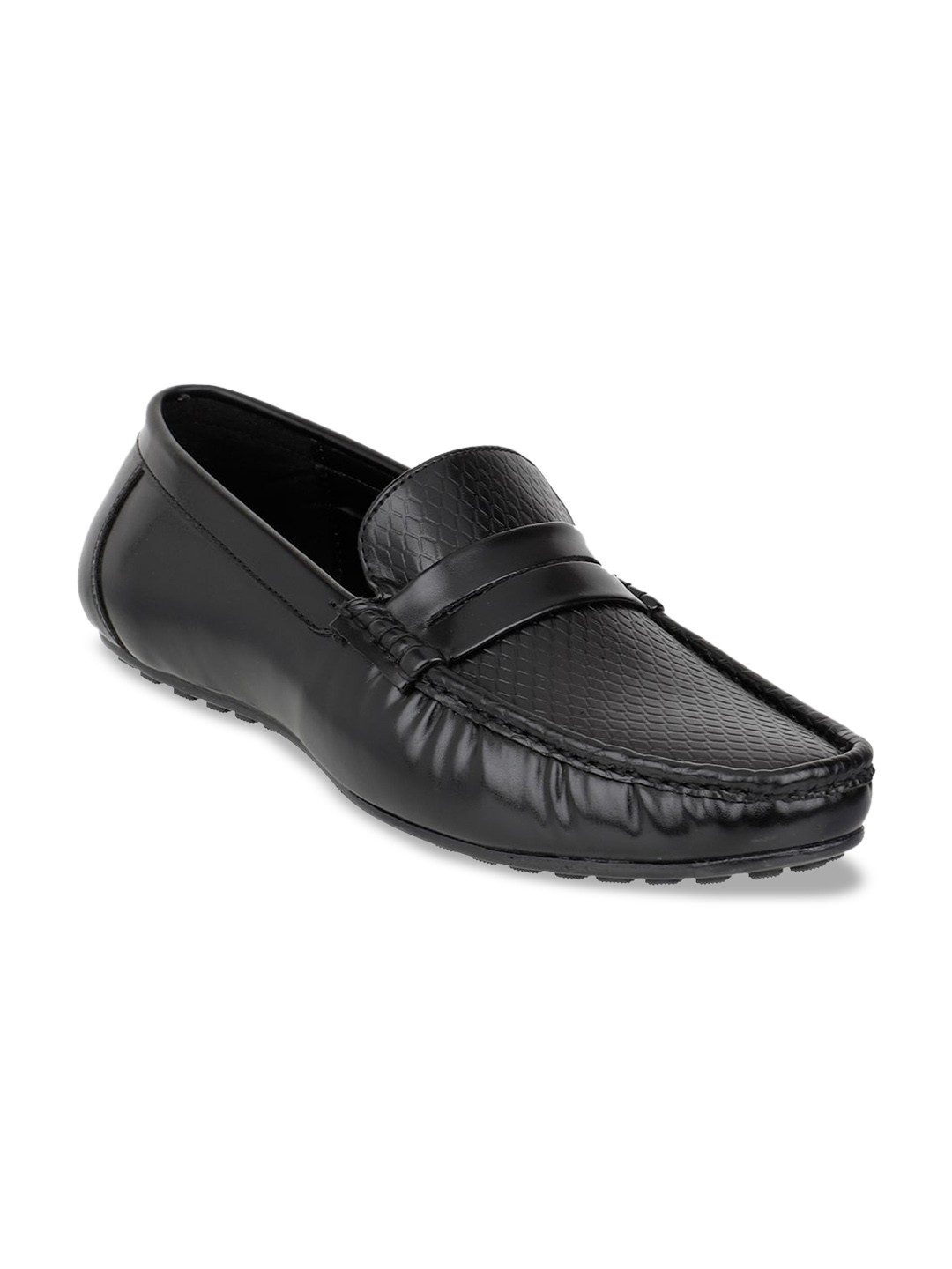 

Carlton London Men Black Solid Lightweight Loafers