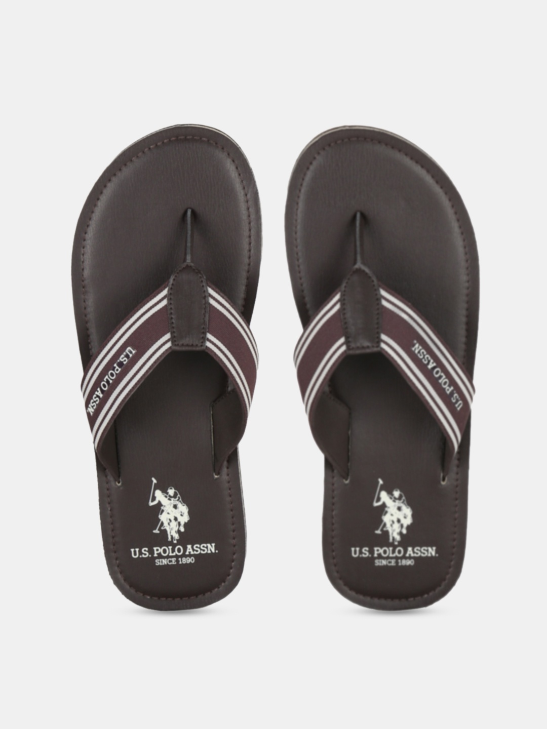 

U.S. Polo Assn. Men Brown Printed Thong Flip-Flops