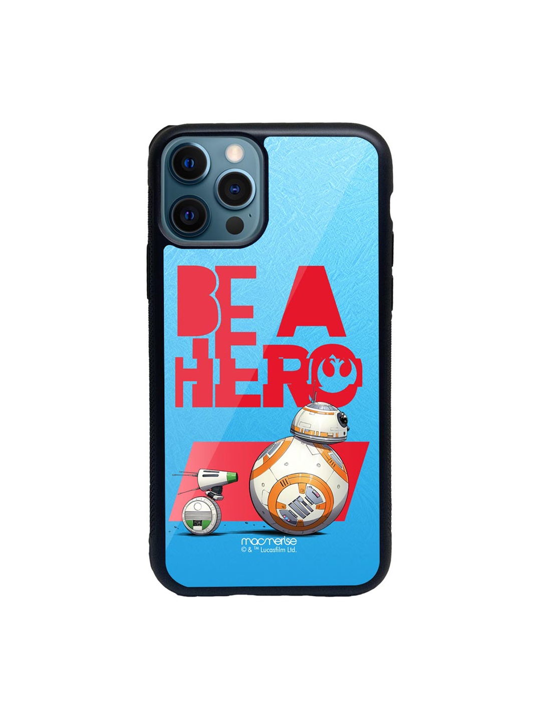 

macmerise Blue & Red Be A Hero Glass iPhone 12 Pro Max Case