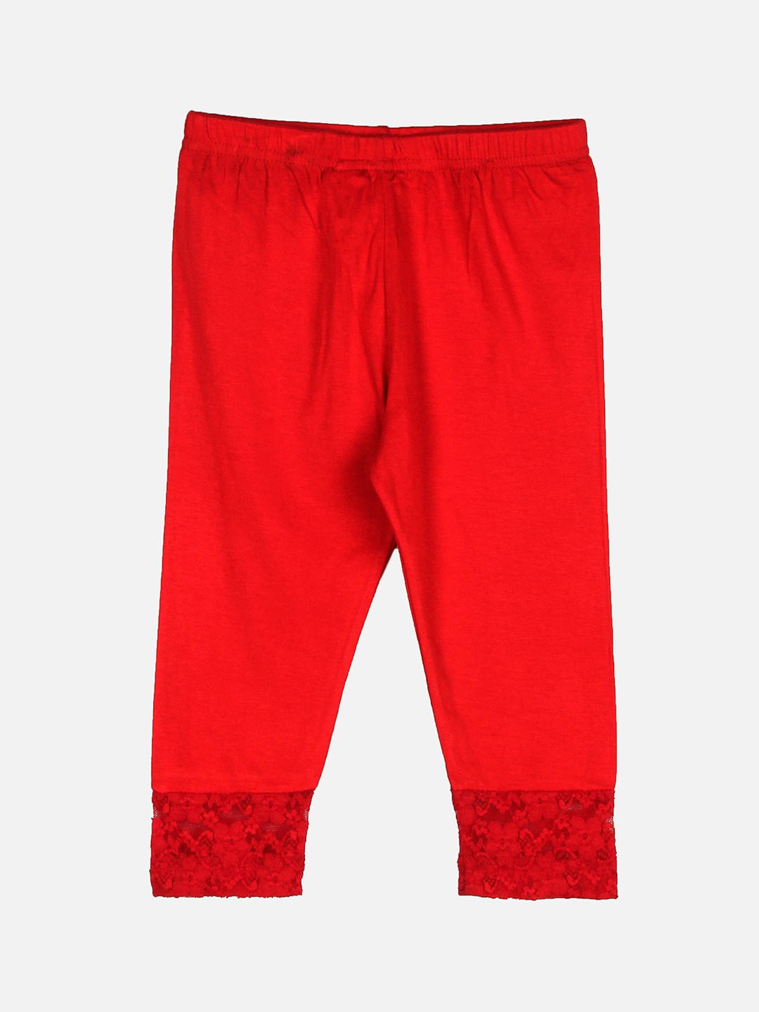 

Peppermint Girls Red Solid Ankle-Length Leggings