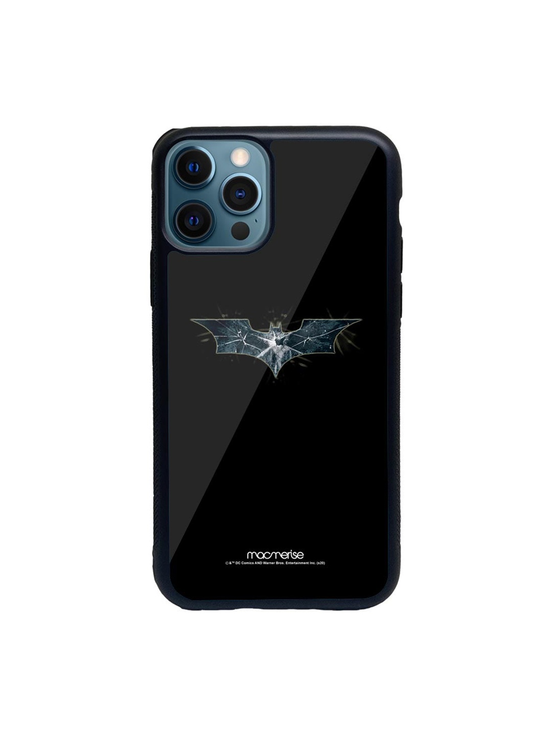

macmerise Black & Grey Batman Classic Glass Phone Case For iPhone 12 Pro