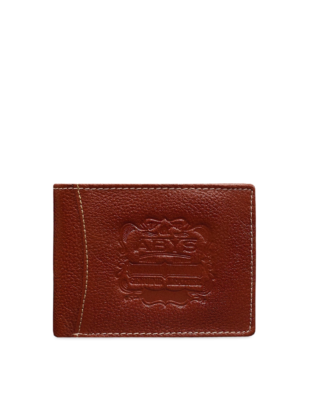 

ABYS Men Brown Textured Leather Two Fold Wallet
