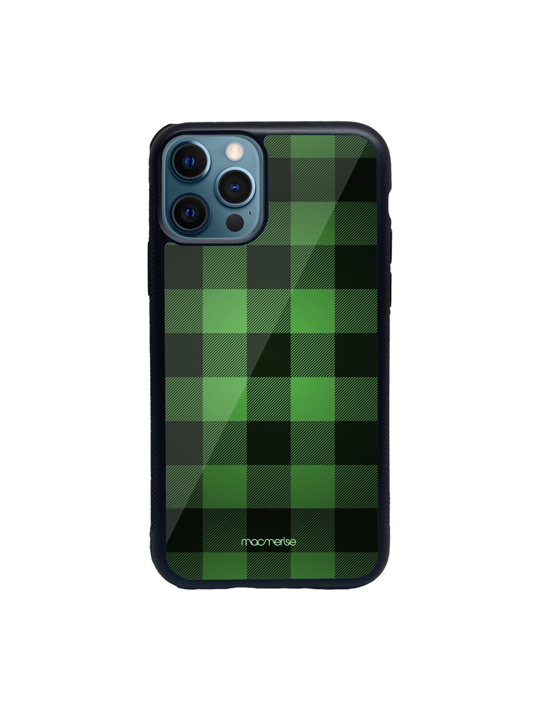 

macmerise Green & Black Checkmate Glass iPhone 12 Pro Phone Case