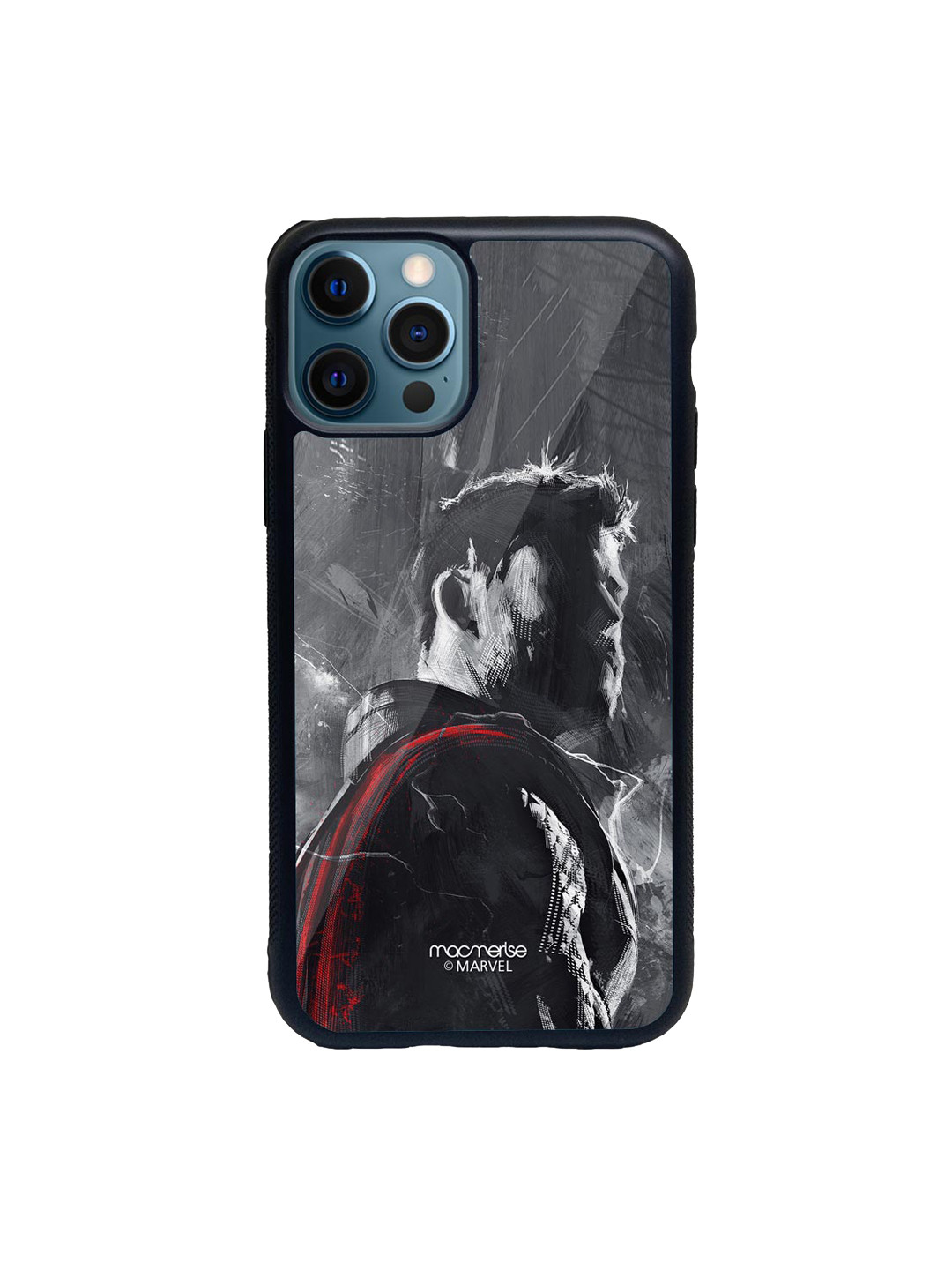 

macmerise Grey & Red Charcoal Art Thor Printed iPhone 12 Pro Max Back Case