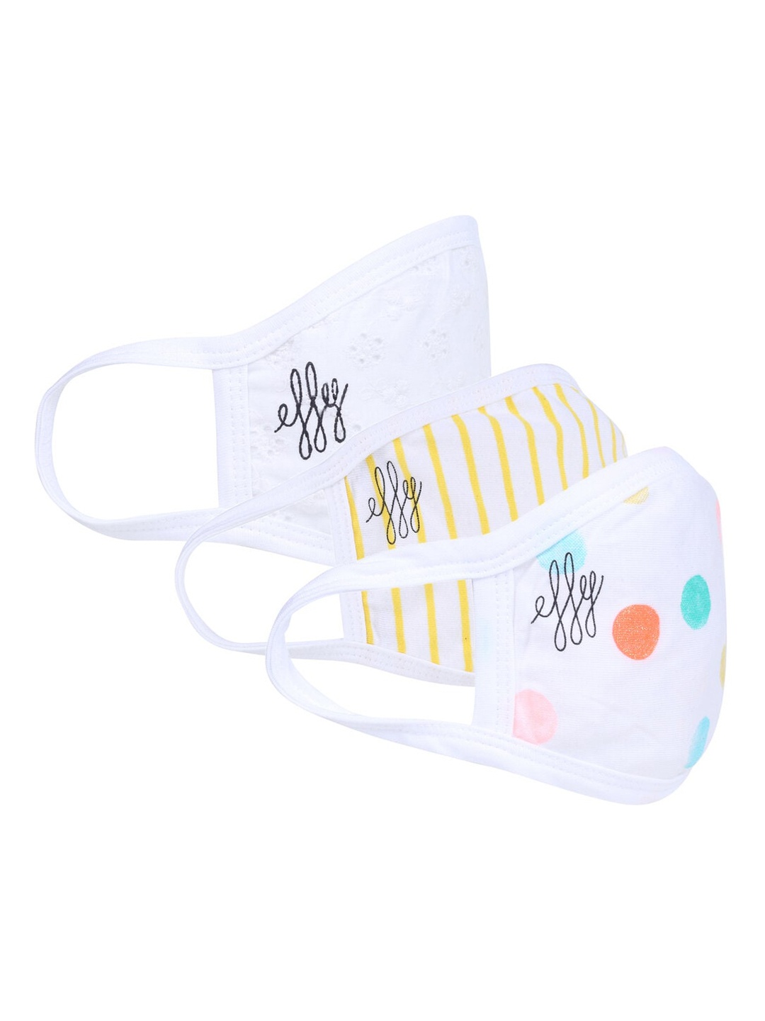 

effy Women Pack Of 3 Printed 2-Ply Reusable Cloth Masks, Pink