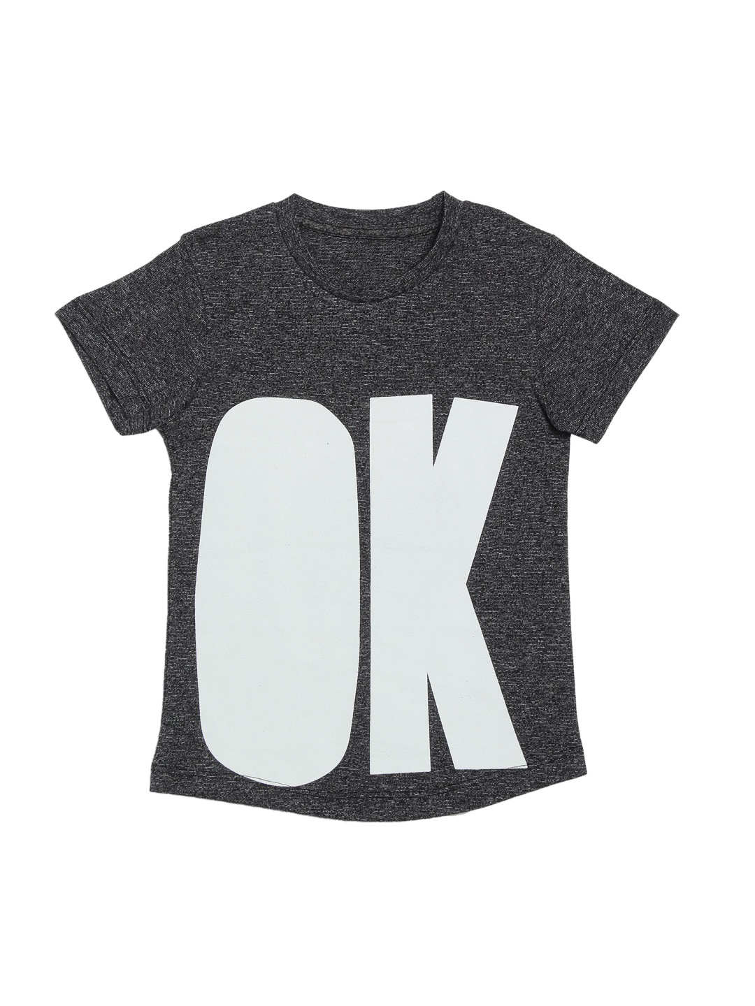 

DOOR74 Unisex Kids Grey Printed Round Neck T-shirt
