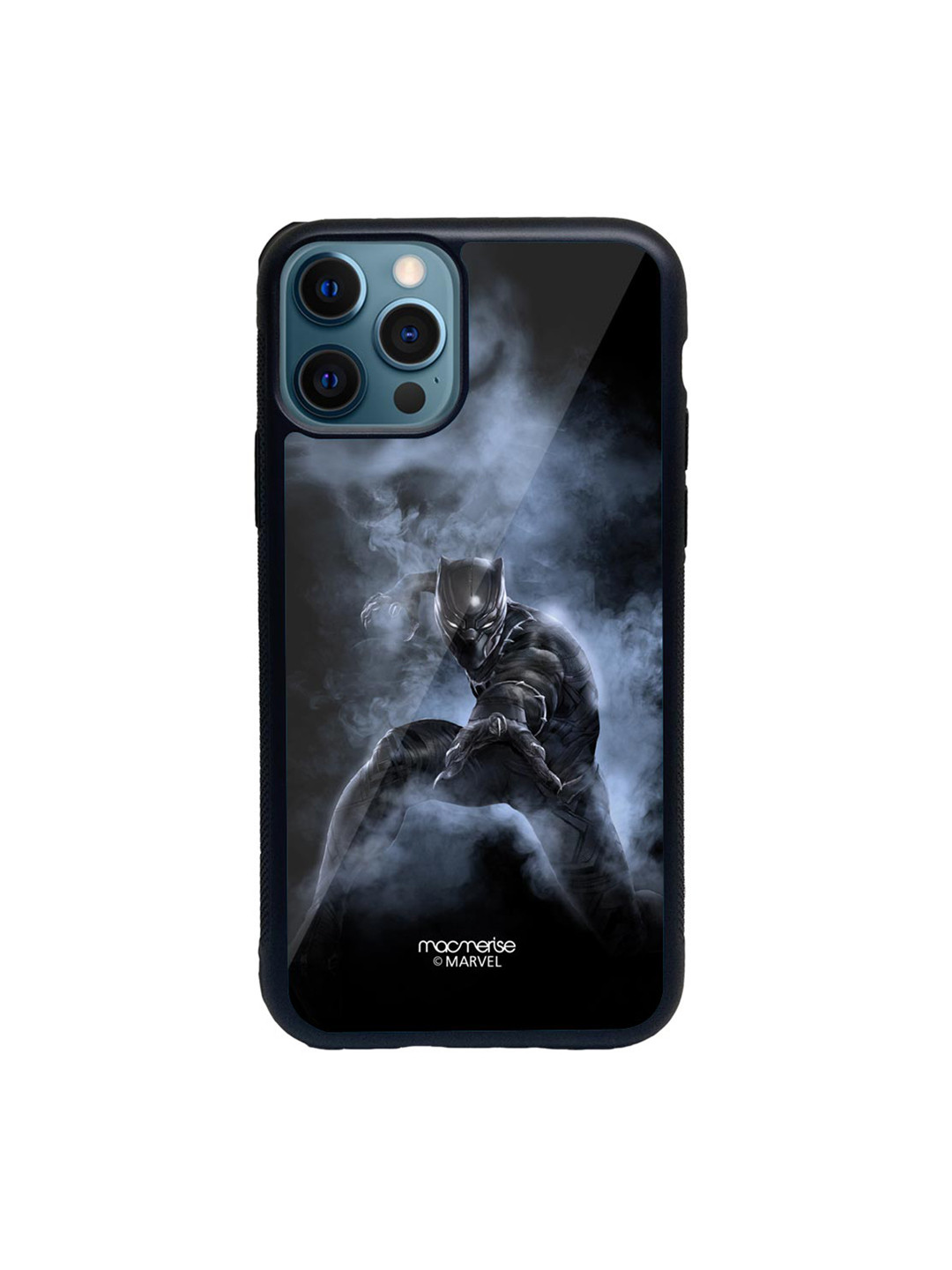 

macmerise Black & Grey Black Panther Attack Glass iPhone 12 Pro Max Case