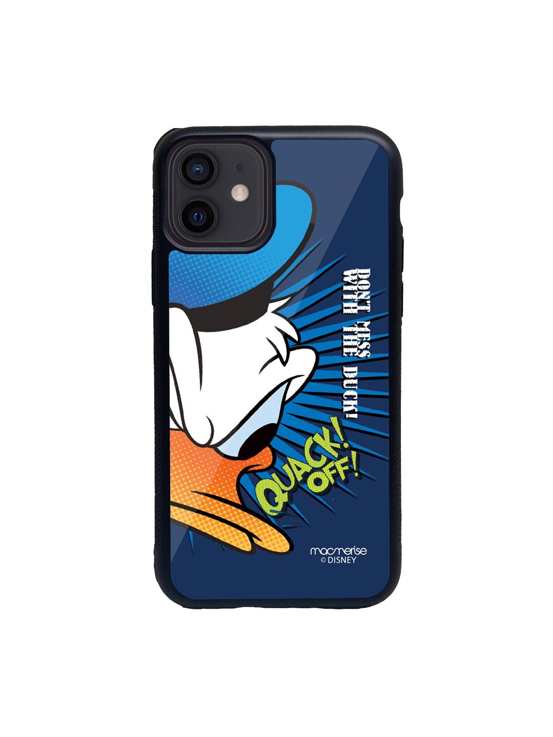 

macmerise Black & Blue Quack Off Glass iPhone 12 Mini Phone Case