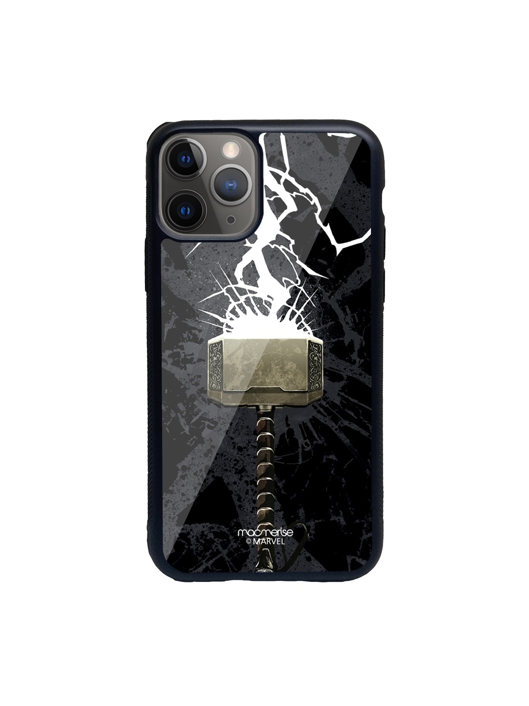

macmerise Black & White The Thunderous Hammer Glass iPhone 11 Pro Max Phone Case