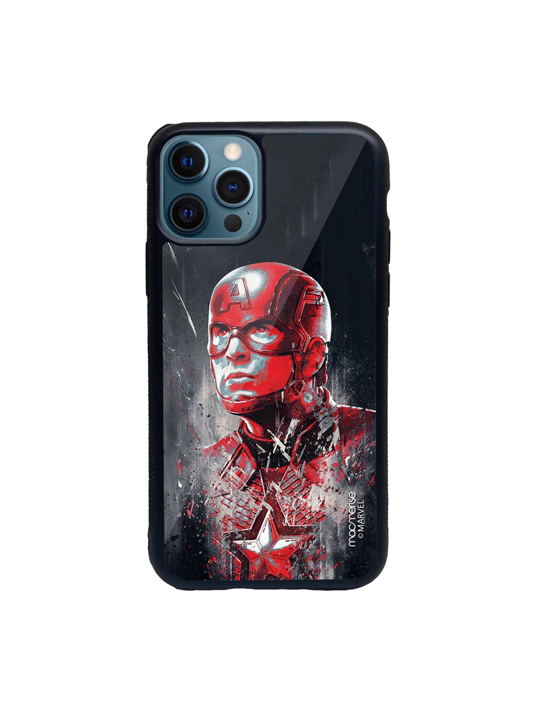 

macmerise Black & Red Charcoal Art Captain America Printed iPhone 12 Pro Back Case