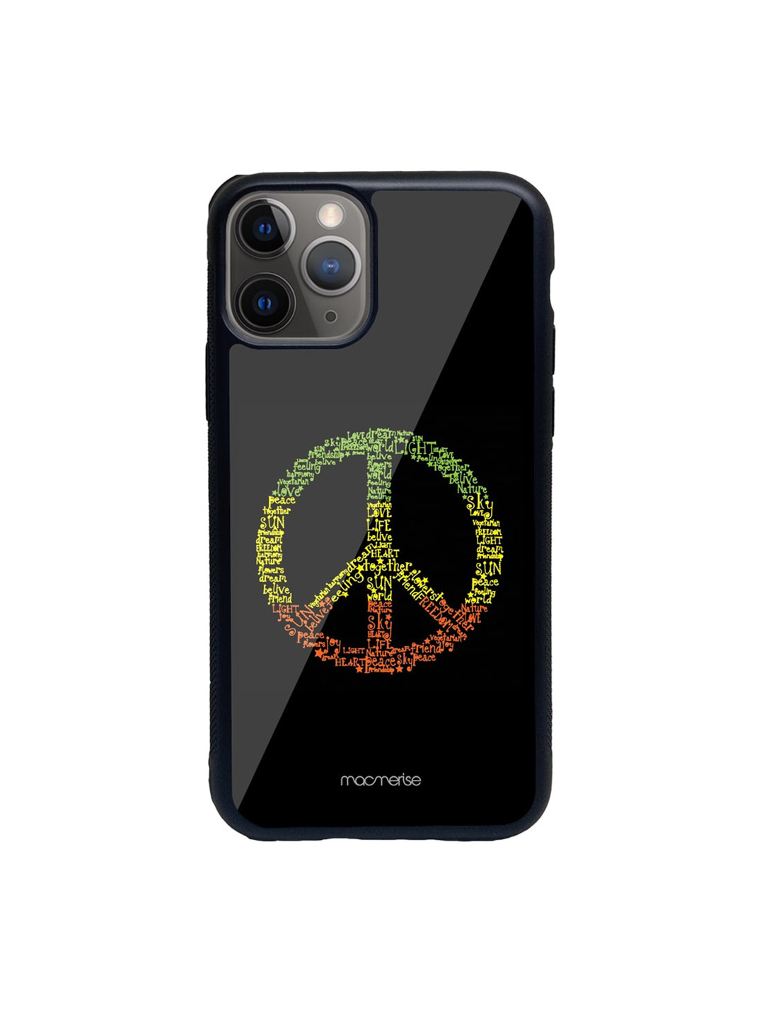 

macmerise Black & Green Symbol Of Peace Printed iPhone 11 Pro Max Back Case