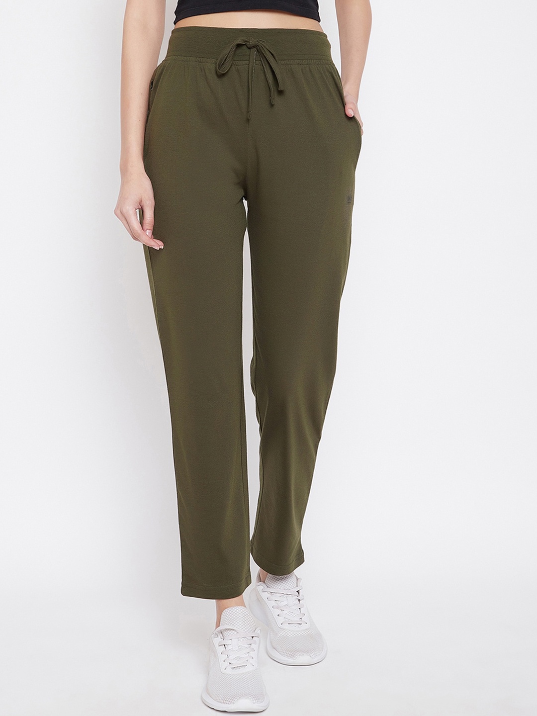 

Okane Women Olive Green Solid Track Pants